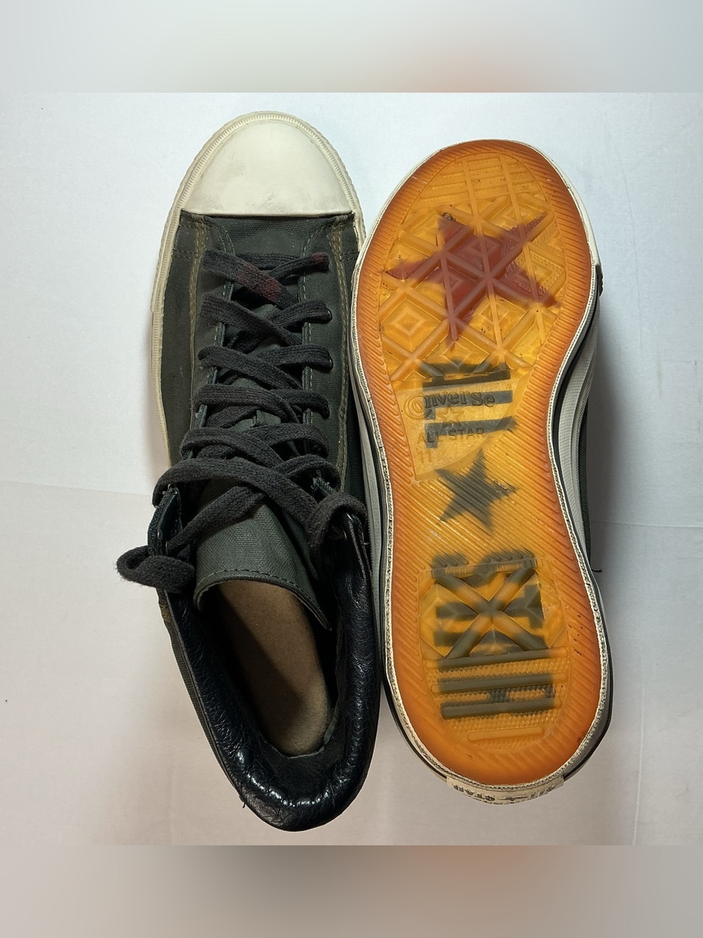 Converse Men’s High-Top Sneakers in Black with White Toe